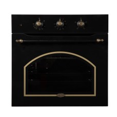 Встраиваемый духовой шкаф электрический деревенский Ретро стиль Rustico, 66 литров, Конвекция, 6 режимов, до 275 С., Двойное стекло, il Monte BO-66 MK BLACK RUSTICO